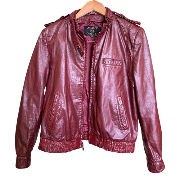 Avant Garde Jackets & Blazers - ✨SOLD✨VINTAGE AVANT GARDE Women's Leather Oxblood Motorcycle Jacket